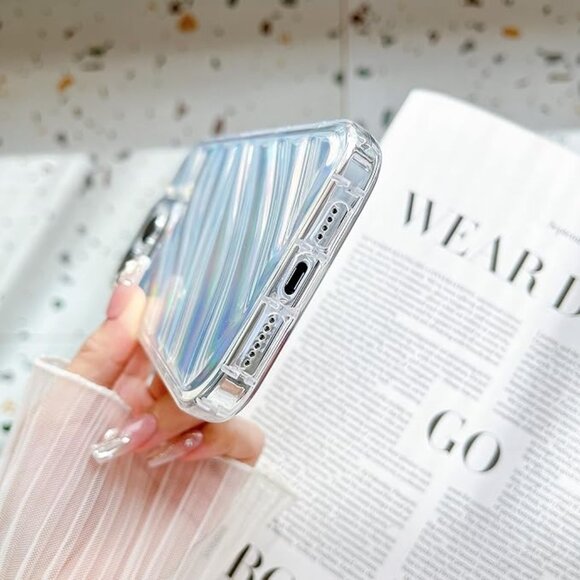 Water Ripple Patten Compatible for iPhone 14 Case Clear Glitter, 6.1“ - Picture 6 of 7